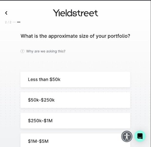 Take a quiz on Yieldstreet’s website to help you decide how and where to begin investing